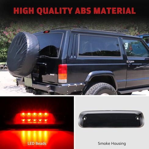 HAKA TOUGH LED 3rd Third Brake Light, Rear Brake Center High Mount Stop Tail Light for Jeep Cherokee 1997 1998 1999 2000 2001 Accessories,Replace OEM # 55155614AE,Smoked,1PCS in Saudi Arabia