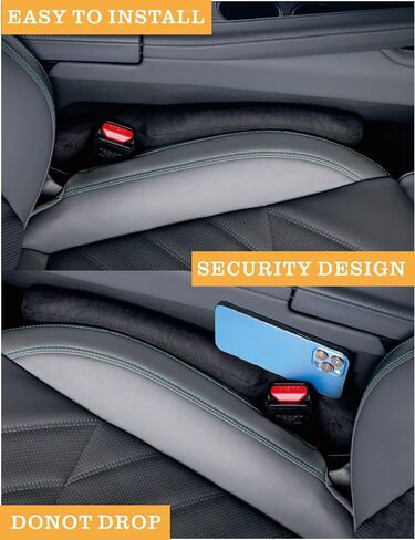 Car Seat Gap Filler Organizer, 2 Pcs Car Seat Organizer Front Seat Gap Filler, Common Fit Organizer Stop Things from Dropping,4 Pcs Car Seat Headrest Hook(6 Pack) in Saudi Arabia