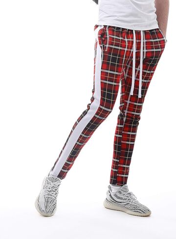 SCREENSHOT-Track Pants Fashion P41902 Mens Premium Straight Fit Athletic Fitness Fashion Urban Streetwear Bottoms in Saudi Arabia