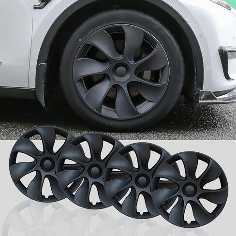 ThinSGO for Tesla Model Y Hubcap Model Y غطاء عجلة 19 بوصة أغطية محور العجلات شديدة التحمل لطراز Tesla Y (مجموعة من 4) in Kuwait