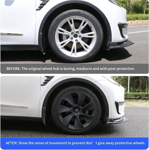 ThinSGO for Tesla Model Y Hubcap Model Y غطاء عجلة 19 بوصة أغطية محور العجلات شديدة التحمل لطراز Tesla Y (مجموعة من 4) in Kuwait