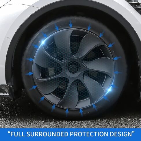 ThinSGO for Tesla Model Y Hubcap Model Y غطاء عجلة 19 بوصة أغطية محور العجلات شديدة التحمل لطراز Tesla Y (مجموعة من 4) in Kuwait