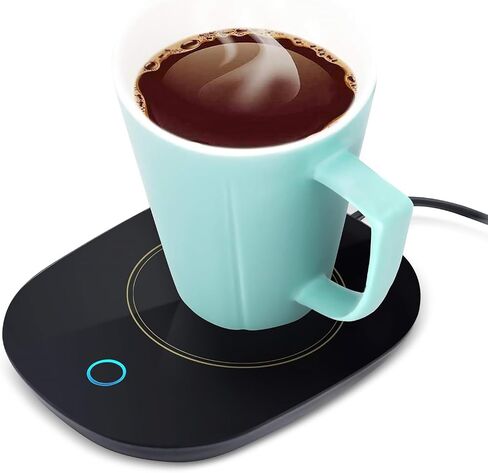 Mug Warmer Coffee Warmer with Automatic Shut Off to Keep Temperature Up to 131℉/ 55℃ Safely Use for Office/Home to Warm Coffee Tea Milk Candle Heating Wax (Black) in Saudi Arabia