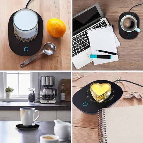 Mug Warmer Coffee Warmer with Automatic Shut Off to Keep Temperature Up to 131℉/ 55℃ Safely Use for Office/Home to Warm Coffee Tea Milk Candle Heating Wax (Black) in Saudi Arabia