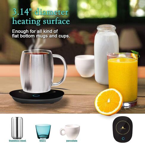 Mug Warmer Coffee Warmer with Automatic Shut Off to Keep Temperature Up to 131℉/ 55℃ Safely Use for Office/Home to Warm Coffee Tea Milk Candle Heating Wax (Black) in Saudi Arabia