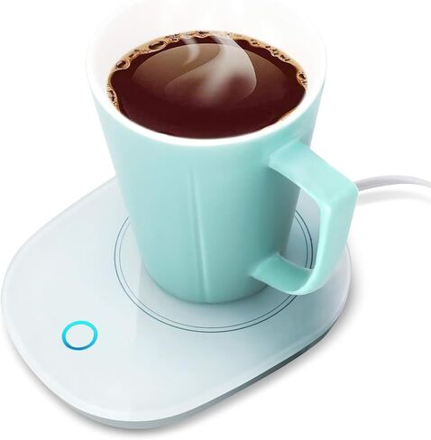 سخان القهوة للقدح مع إيقاف التشغيل التلقائي للحفاظ على درجة حرارة تصل إلى 131 درجة فهرنهايت/ 55 درجة مئوية، يستخدم بأمان للمكتب/المنزل لتدفئة شمع تسخين القهوة والشاي والحليب (أسود) in Kuwait