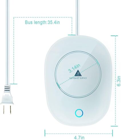 سخان القهوة للقدح مع إيقاف التشغيل التلقائي للحفاظ على درجة حرارة تصل إلى 131 درجة فهرنهايت/ 55 درجة مئوية، يستخدم بأمان للمكتب/المنزل لتدفئة شمع تسخين القهوة والشاي والحليب (أسود) in Kuwait