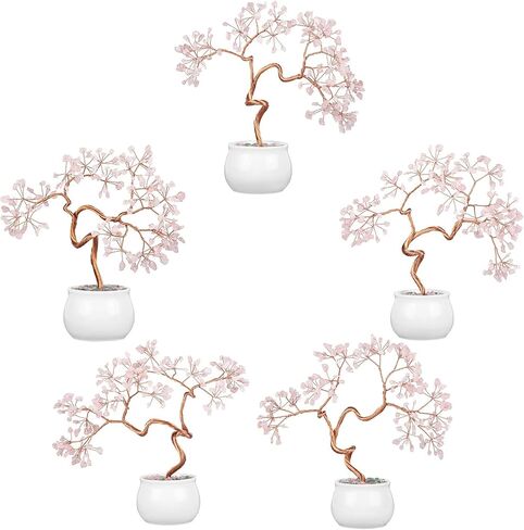شجرة كريستال الزبرجد العلاجية من شاكرا مع قاعدة سيراميك، مصنوعة يدويًا من حجر فنغ شوي بونساي شجرة المال لتزيين المنزل من أجل الثروة in Kuwait