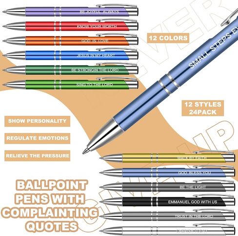 Spakon Bible Verse Ballpoint Pen Inspirational Pens Bulk Metal Motivational Journal Pens Religious Christian Gifts for Women Men(36 Pieces) in Saudi Arabia