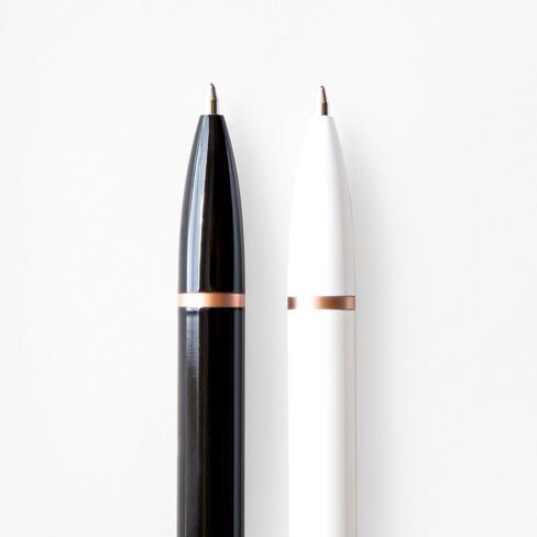 U Brands Monterey Ballpoint Pens, Set of 2, Black and White With Gold Details, Bold (1.0 mm) Point, Black Ink in Saudi Arabia