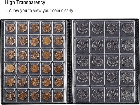 Ettonsun 250 Pockets Coin Collecting Holder Album - Coin Collection Book Supplies Holders for Collectors in Saudi Arabia