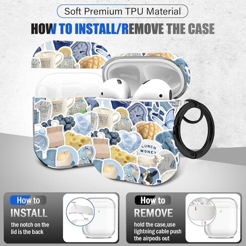 maxjoy لحالة airpods، أنيمي الكرتون تصميم لطيف airpods الجيل الأول والثاني غطاء حالة لقرون الهواء الرجال الفتيان الفتيات الأطفال، حالات kawaii لairpods التفاح 1/2، أنيمي الأبيض سحابة الحبل in Kuwait