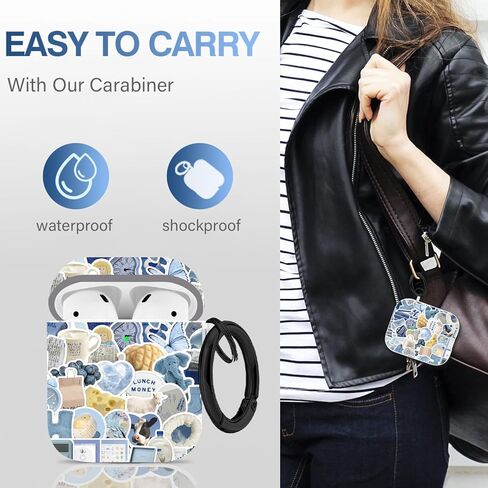 maxjoy لحالة airpods، أنيمي الكرتون تصميم لطيف airpods الجيل الأول والثاني غطاء حالة لقرون الهواء الرجال الفتيان الفتيات الأطفال، حالات kawaii لairpods التفاح 1/2، أنيمي الأبيض سحابة الحبل in Kuwait