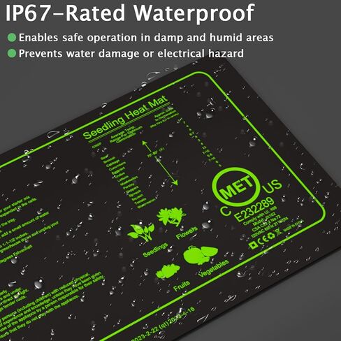 حصيرة حرارة الشتلات لبدء البذور، وسادة تدفئة مائية متينة مقاومة للماء ودافئة، حصيرة تدفئة نباتية مقاس 10 بوصة × 20.75 بوصة للإنبات والبستنة الداخلية والدفيئة - عبوتان in Kuwait