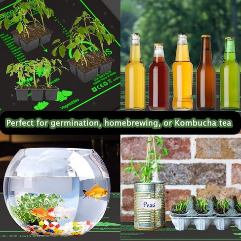 حصيرة حرارة الشتلات لبدء البذور، وسادة تدفئة مائية متينة مقاومة للماء ودافئة، حصيرة تدفئة نباتية مقاس 10 بوصة × 20.75 بوصة للإنبات والبستنة الداخلية والدفيئة - عبوتان in Kuwait