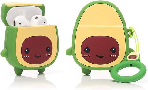 حافظة Airpods من السيليكون، غطاء لطيف ومضحك متوافق مع Apple Airpods 1&2 [سلسلة الفواكه والخضروات] [أفضل هدية للفتيات والفتيان أو الأزواج] (فراولة ثلاثية الأبعاد) in Saudi Arabia