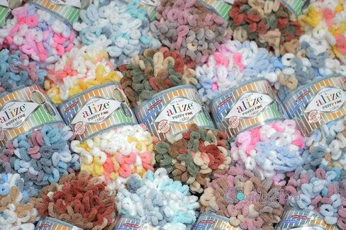 Alize Puffy Fine Color Baby Blanket Small Loop 100% Micropolyester Soft Yarn Lot of 4skn 400gr 64yds (5939) in Saudi Arabia