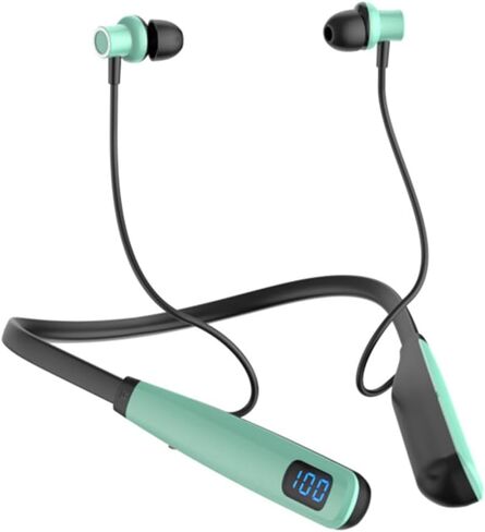 Neckband Wireless Bluetooth Headset, Sports Running Headphones, in Ear Hi-Fi Stereo Gamers Earbuds, Waterproof Earphones, Extra Long Playback with Microphone (Black) in Saudi Arabia