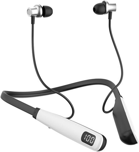 سماعة رأس بلوتوث لاسلكية بشريط حول الرقبة، سماعات رأس رياضية للجري، سماعات أذن هاي فاي ستيريو للاعبين، سماعات مقاومة للماء، تشغيل طويل للغاية مع ميكروفون (أخضر) in Kuwait