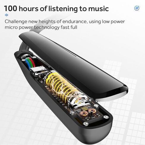 سماعة رأس بلوتوث لاسلكية بشريط حول الرقبة، سماعات رأس رياضية للجري، سماعات أذن هاي فاي ستيريو للاعبين، سماعات مقاومة للماء، تشغيل طويل للغاية مع ميكروفون (أخضر) in Kuwait