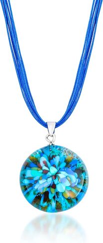 Venetian Murano Glass Necklaces Earrings Bracelets | 100% Handmade & 100% Unique | Pendants | Earrings | Protection | Positive Energy | Balance | Jewelry | Comes with Beautiful Gift Box in Saudi Arabia