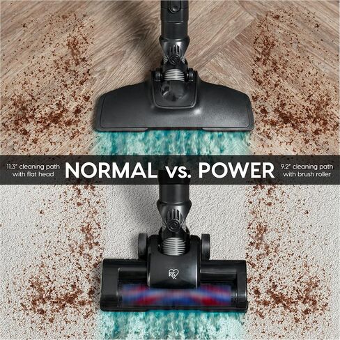 IRIS USA Power Brush Cordless Stick Vacuum for Low-profile Carpet Rugs and Hard Floors, 4-in-1 Attachments, 9000Pa Suction LED Indicator, 60K RPM 35 Min Runtime Battery, Pet Hair Cleaner in Saudi Arabia