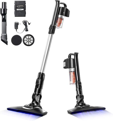 IRIS USA Power Brush Cordless Stick Vacuum for Low-profile Carpet Rugs and Hard Floors, 4-in-1 Attachments, 9000Pa Suction LED Indicator, 60K RPM 35 Min Runtime Battery, Pet Hair Cleaner in Saudi Arabia