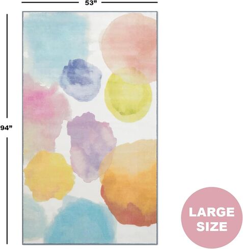Delta Children Rectangle Area Rug for Kids, 53 x 59-Inch, Pearl Dot in Saudi Arabia