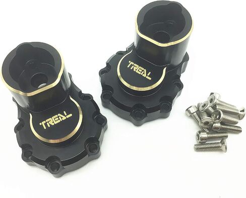 غطاء البوابة الداخلية الخلفية من النحاس الحقيقي وحوامل محور محرك البوابة (2) قطعة سوداء لـ Traxxas TRX-4 in Saudi Arabia