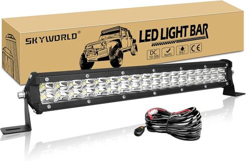 SKYWORLD 15 inch Dual Row LED Work Light Bar 108W Spot Beam Fog Lights 6000K Offroad Driving Lamp for Truck Car ATV SUV 4X4 4WD 2PCS in Kuwait