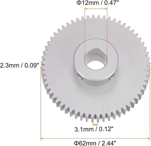HARFINGTON Step Spur Gear 12mm Bore Gear 60T Mod 1 Aluminum Alloy Motor Gear for RC Car Replacement Parts Accessories Electric Grinder Gearbox Reduction Gear Reducer in Saudi Arabia