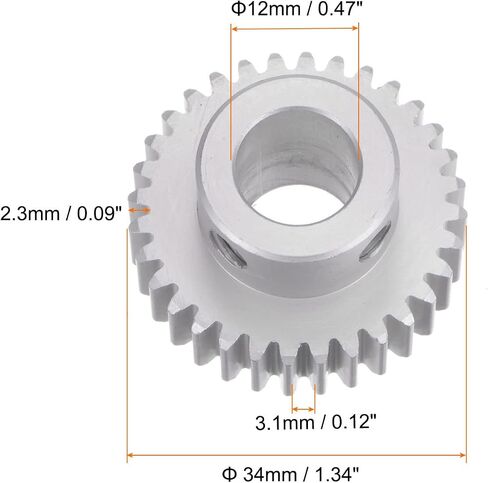 HARFINGTON Step Spur Gear 12mm Bore Gear 60T Mod 1 Aluminum Alloy Motor Gear for RC Car Replacement Parts Accessories Electric Grinder Gearbox Reduction Gear Reducer in Saudi Arabia