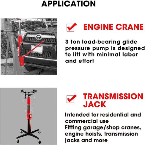BIG RED T30306-1 Torin Hydraulic Long Ram Jack with Single Piston Pump and Clevis Base (Fits: Garage/Shop Cranes, Engine Hoists, and More): 3 Ton (6,000 lb.) Capacity, Red in Saudi Arabia