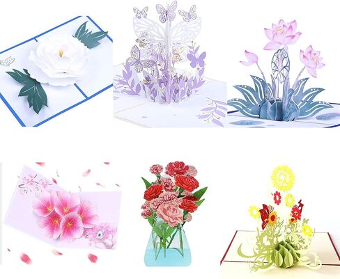 WESAPPINC 6Pack 3D Greeting cards Christmas Cards Pop Up Holiday Postcards, Birthday Anniversaries Card for Fathers,Valentines, Friend,Kids, Thank You Handmade Appreciation Gifts (1pack Mother card) in Kuwait