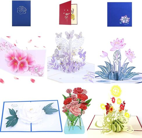 WESAPPINC 6Pack 3D Greeting cards Christmas Cards Pop Up Holiday Postcards, Birthday Anniversaries Card for Fathers,Valentines, Friend,Kids, Thank You Handmade Appreciation Gifts (1pack Mother card) in Kuwait