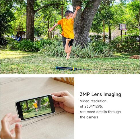 كاميرا أمان XVIM 2K كاميرات أمان WiFi خارجية، مقاومة للماء IP65، رؤية ليلية كاملة الألوان بزاوية 225 درجة، واي فاي 2.4 جيجا هرتز، إنذار كشف الحركة، صوت ثنائي الاتجاه (عبوتان) in Kuwait