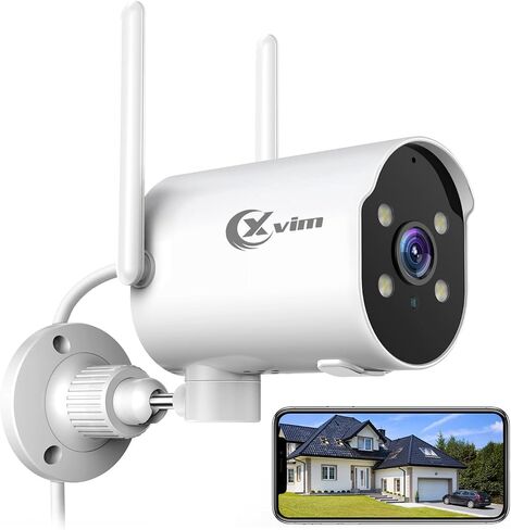 XVIM 3MP Security Camera Outdoor WiFi Security Cameras Motion Detection Alarm 2.4GHz WiFi, Pan Rotating 225° Two-Way Audio, Full Color Night Vision in Saudi Arabia