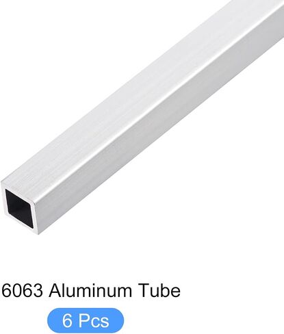 METALLIXITY Square Aluminum Tube (10mm x 10mm x 1mm x 200mm) 6Pcs, 6063 Aluminum Tubing - for Home Furnishing, Machinery in Saudi Arabia