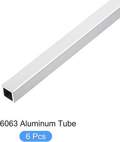 METALLIXITY Square Aluminum Tube (10mm x 10mm x 1mm x 200mm) 6Pcs, 6063 Aluminum Tubing - for Home Furnishing, Machinery in Saudi Arabia