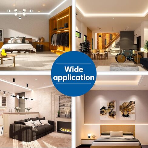 Muzata 6PACK LED قناة مشابك تثبيت من الفولاذ المقاوم للصدأ وأغطية نهاية رمادية مناسبة لقناة Muzata U102 و18 * 9 مم على شكل حرف U من الألومنيوم في السوق، LC18 WW in Kuwait