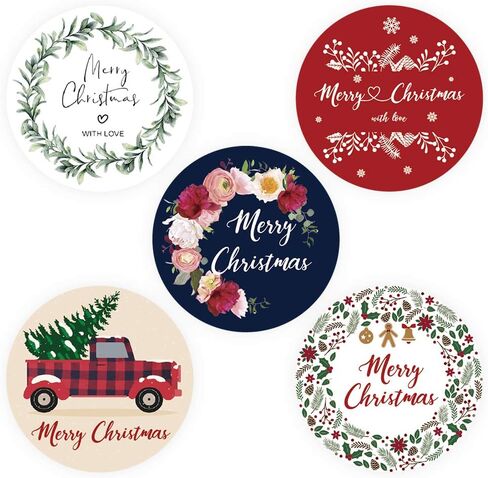 Christmas Stickers, Christmas Labels, Christmas Gift Stickers, Holiday Label, Gift Tag, Label Roll, Family Merry Christmas Stickers, Xmas Decorative Envelope Seals Stickers for Cards Gift Boxes in Saudi Arabia