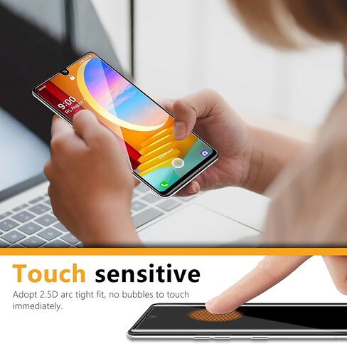 واقي شاشة UniqueMe [عبوة من قطعتين] متوافق مع زجاج LG Velvet/LG Velvet 5G UW المقوى، طبقة تغطية كاملة ثلاثية الأبعاد عالية الدقة [سهلة التركيب] حماية من الحافة إلى الحافة in Kuwait