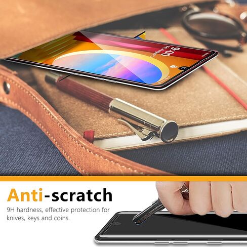 واقي شاشة UniqueMe [عبوة من قطعتين] متوافق مع زجاج LG Velvet/LG Velvet 5G UW المقوى، طبقة تغطية كاملة ثلاثية الأبعاد عالية الدقة [سهلة التركيب] حماية من الحافة إلى الحافة in Kuwait