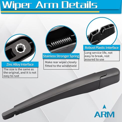 شفرة ذراع الممسحة الخلفية، بديلة لسيارة Ford Edge 2007-2013 - استبدال مجموعة ممسحة الزجاج الأمامي الخلفية من ZOFFI - نافذة تنظيف مطاطية طبيعية لجميع المواسم in Kuwait