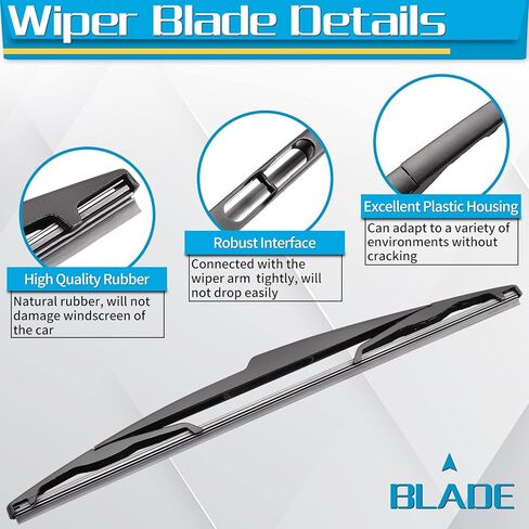 شفرة ذراع الممسحة الخلفية، بديلة لسيارة Ford Edge 2007-2013 - استبدال مجموعة ممسحة الزجاج الأمامي الخلفية من ZOFFI - نافذة تنظيف مطاطية طبيعية لجميع المواسم in Kuwait