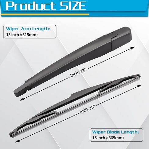 شفرة ذراع الممسحة الخلفية، بديلة لسيارة Ford Edge 2007-2013 - استبدال مجموعة ممسحة الزجاج الأمامي الخلفية من ZOFFI - نافذة تنظيف مطاطية طبيعية لجميع المواسم in Kuwait
