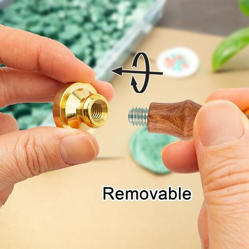 420 PCS Pine Green Sealing Wax Beads Kit Tomgenrine,with 1PCS "Forever Young" Sealing Wax Stamp with Removable Brass Head Wooden Handle for Making Letter Greeting Cards and Party Invitation in Saudi Arabia