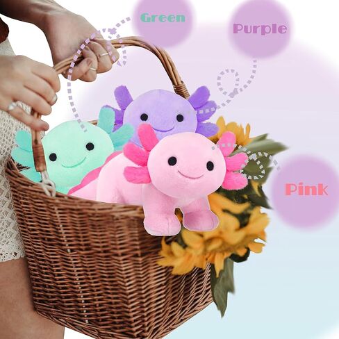 Axolotl Plush, Soft Cute Axolotl Stuffed Animal Plushies, Kawaii Plushies Dolls for Kids, Gift for Girls Boys (Green) in Kuwait