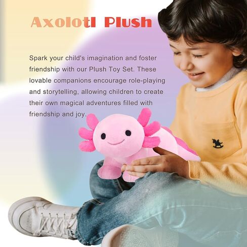 Axolotl Plush, Soft Cute Axolotl Stuffed Animal Plushies, Kawaii Plushies Dolls for Kids, Gift for Girls Boys (Green) in Kuwait