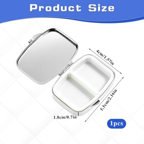 Pill Organizer 2 Compartment Cute Daily Medicine Container Portable Travel Pill Box Bling Crystal Diamond Small Pill Holder Case Pill Dispenser for Vitamins Cod Liver Oil Supplement(Silver) in Saudi Arabia